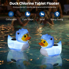 Housolution Solar Pool Chlorine Floater, Floating Chlorine Dispenser with Light, Fits 4x3in Tablets, Adjustable Release, Easy Opening & Anti-Sinking, Tablet Floater for Pool Hot Tub SPA, Duck