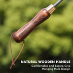 RESTMO Gardening Tools Set, 3-in-1, Carbon Steel, Wooden Handle, Brown