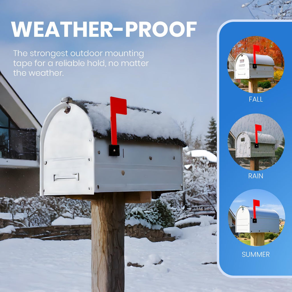 No Tools Needed Weather-Proof Mailbox Flag Replacement (Pack of 2) Strong Adhesive or Screws Red Flag for Mailboxes Outside – Two Installation Options