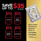 GNC Mega Men Energy & Metabolism Vitapak Program V2 for Men- All-in-One Men's Multivitamin Pack- Whole Body Wellness- Fish Oil, Ashwagandha, Clinically-Backed Thermogenic- High-Potency- 1 Month Supply