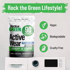 Rockin' Green Laundry Detergent, Plant based, All Natural Laundry Detergent Powder, Vegan and Biodegradable Odor Fighter, Safe for Sensitive Skin (Active Wear 90 Loads - Freshwood Mac)