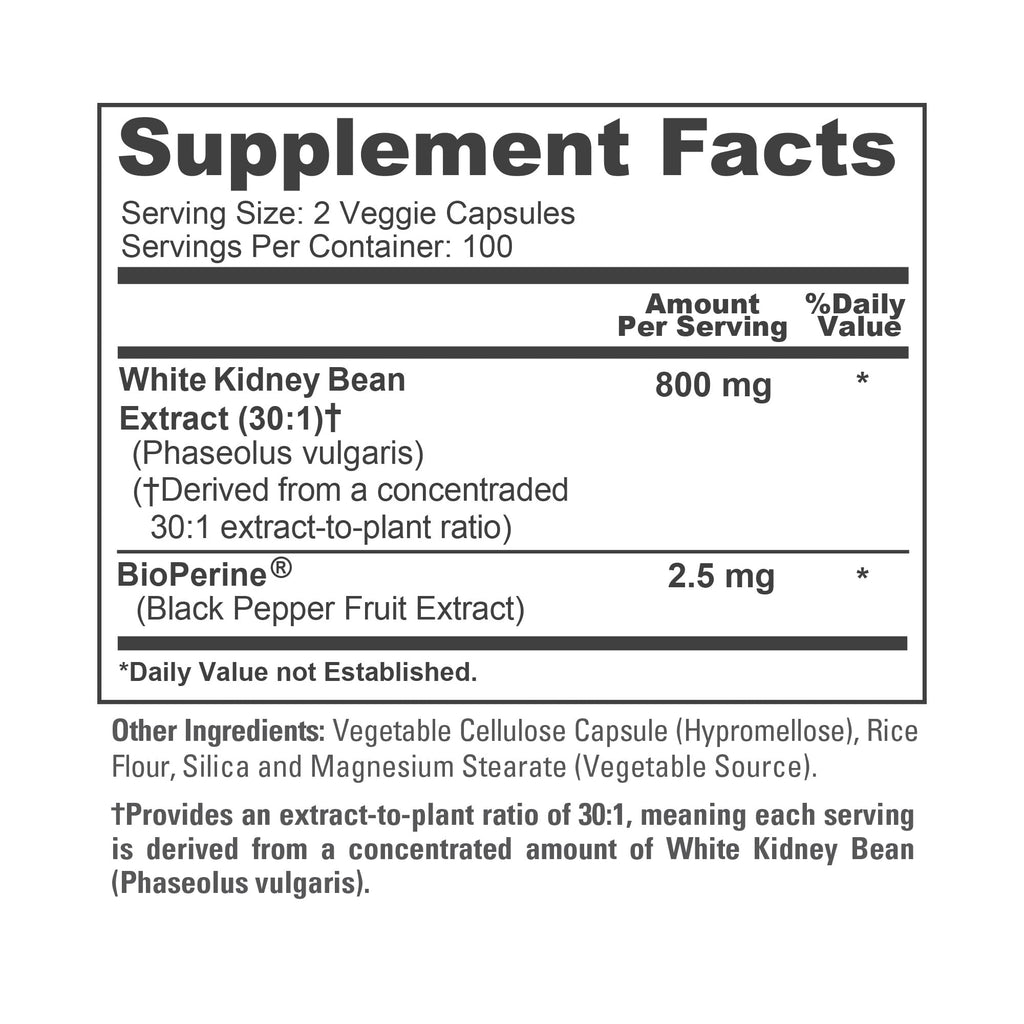 NusaPure White Kidney Beans Capsules, 800 mg, 200 Veg Capsules (Non-GMO, Vegan)