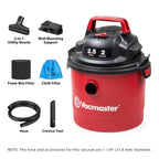 Vacmaster 2.5-Gallon* 2 Peak HP Wall Mountable Wet/Dry Vacuum – VOM205P 1101