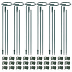 Mwellewm 6 Sets Plant Stakes 12/25/36 Inch Adjustable Plant Support Stakes Tall for Indoor Outdoor Plant Holder Stick Steel Garden Stem Pole Amaryllis Stakes with 30 Clip for Tomato Orchid Lily Flower