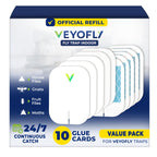 VEYOFLY Fruit Fly Traps for Indoors Official Refill, Gnat Trap Indoor Plug in, Bug Traps, Flying Insect Trap, Gnat Traps for House Indoor, Fly Trap Indoor for Home, Mosquito Catcher, Pack 10 Refills