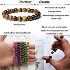 SONNYX 15 PCS 8mm Gorgeous Semi-Precious Gemstones Bracelets Unisex