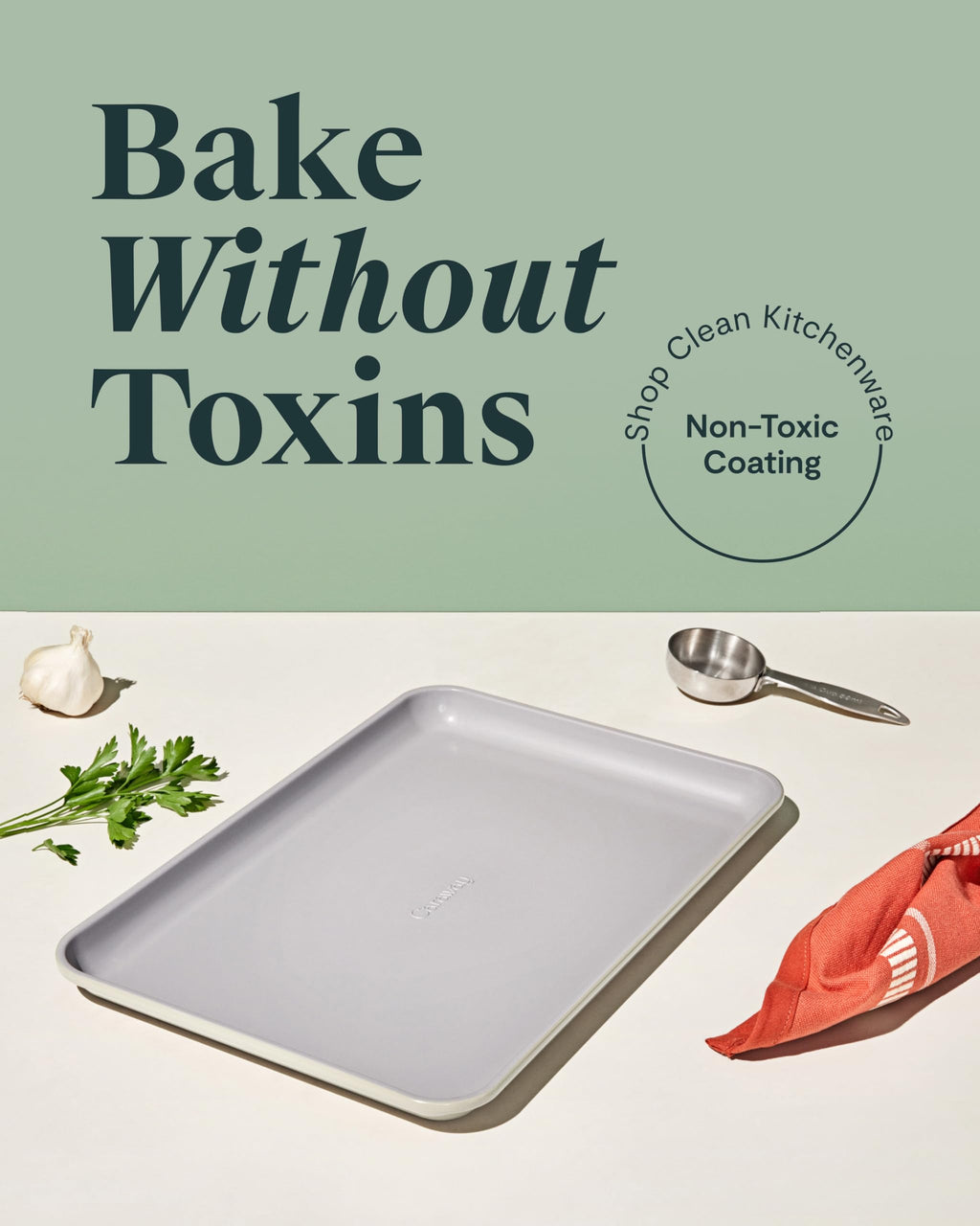 Caraway Non-Stick Ceramic Medium Baking Sheet - Naturally Slick Ceramic Coating - Non-Toxic, PTFE & PFOA Free - Perfect for Baking, Roasting, and More - Medium (15" x 10") - Cream
