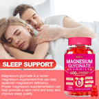 Magnesium Glycinate Gummies 600mg, Chewable Sugar Free Potassium Magnesium Gummies with Magnesium Glycinate, Vitamin D, B6 and CoQ10 for Sleep, Relaxation, Brain and Muscle, 60 Days Supply
