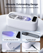 Ultrasonic Jewelry Cleaner Machine, 48KHz Ring Ultrasonic Cleaner, 4 Cleaning Modes - Suitable for Eyeglasses, Jewelry, Rings, Watchbands, Braces, Dentures, 13.5oz 304 Stainless Steel Tank for Gift