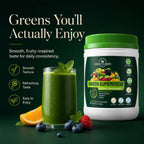 SHOUTGRIIN Green Superfood Powder — Organic Super Greens with 100 Billion CFU Probiotics & Digestive Enzymes — Vegan, Keto, Sugar-Free Daily Greens Supplement — Energy, Gut Health & Immunity