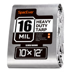 SpacEver 10x12 FT Tarp Waterproof, 16 Mil Tarps Heavy Duty Waterproof Multipurpose Protective Cover UV Resistant Rip & Tear Resistant with Grommets Reversible for Home Boats Cars Camping