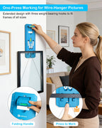 Picture Hanging Kit, Upgraded Picture Hanging Tool with Level, Hang Sawtooth/Wire Hangers, Fast and Precise Positioning Wall Hanging Kit, Wall Hanger for Photo, Art, Painting Frame