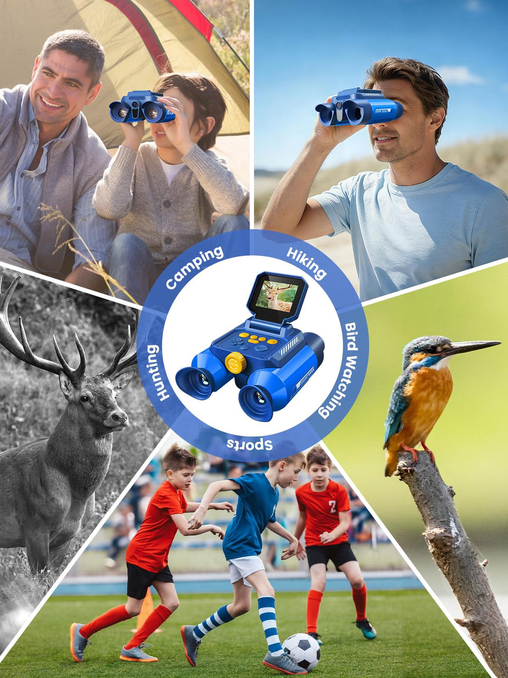 Acoath Binoculars for Kids with Night Vision Camera, Kids Telescope, 10X Optical Zoom, Magic Adventures Telescope Toys Gifts for Age 3, 4, 5, 6, 7, 8, 9, 10+ Years Old Boys Girls