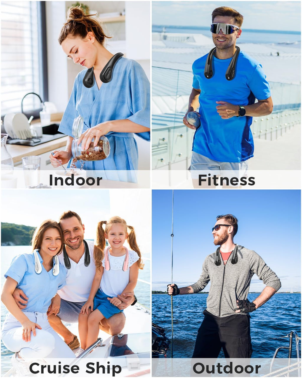 Portable Bladeless Neck Fan, Birthday Gift for Men Women Friends Family, Christmas Gift for Dad Mom Teacher Coworker, Wearable Cooling Fan Rechargeable for Camping Travel Beach Golf Cruise Essentials
