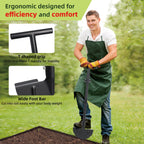 Half Moon Edger Lawn Tool - Heavy Duty Saw Tooth Manual Edgers with Sharp Blade & Wide Footplate, 38"-49" Adjustable T-Grip Handle for Landscaping, Sidewalks, Yard,Grass,Flower Bed & Garden Edging