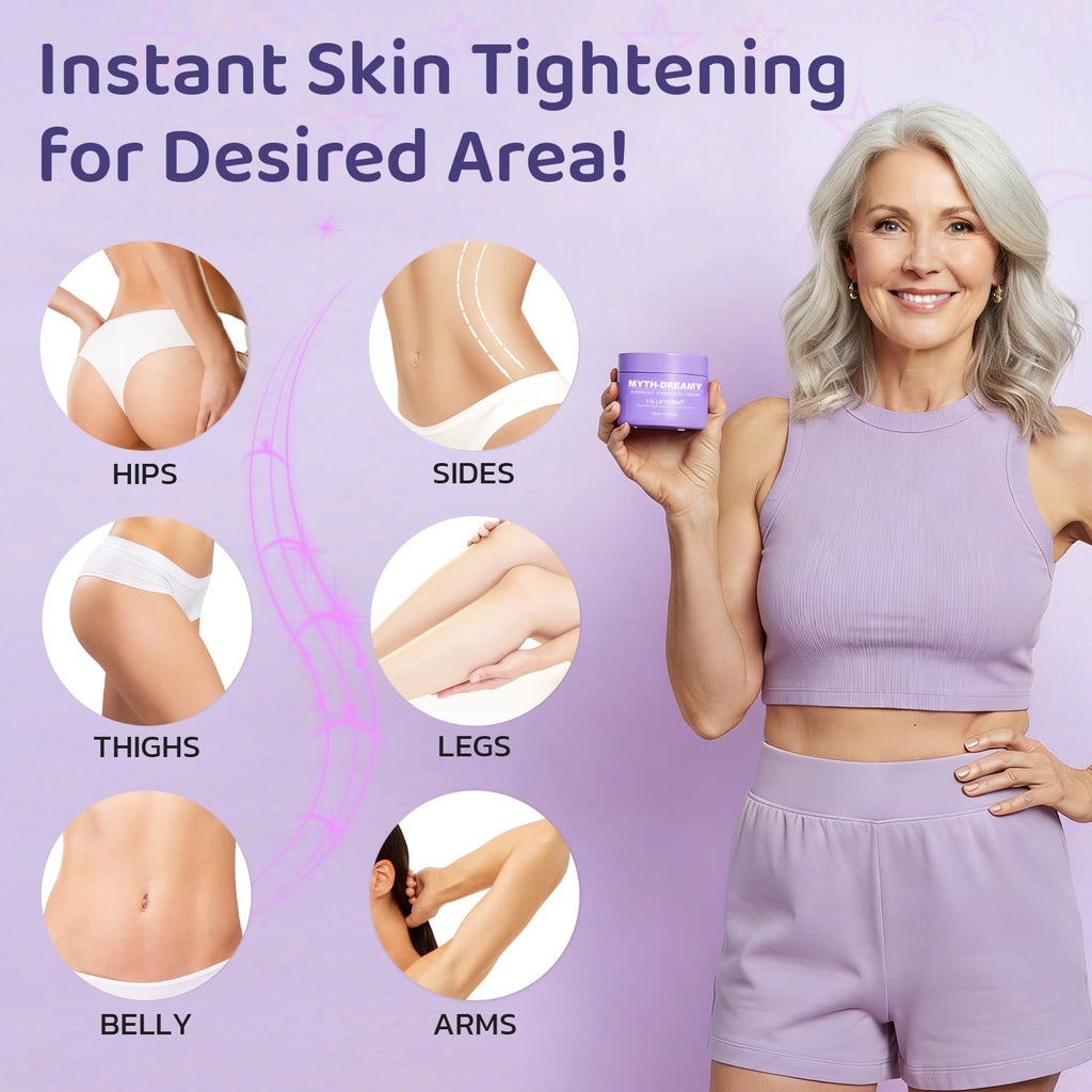 MYTH-Dreamy Overnight Toning Whip Firming Cellulite Cream, Skin Firming and Tightening Lotion While You Sleep - Helps Tighten Loose Skin & Cellulite on Body Belly Booty Arms Thighs with Gua Sha Tool