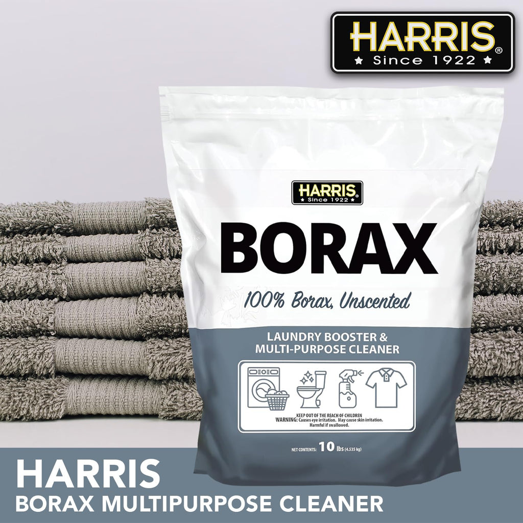 Harris Borax Powder Hard Water Laundry Booster and Multi-Purpose Cleaner, 10lb (Unscented)