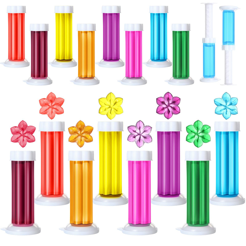 Heigble 16 Pcs Flower Toilet Gels 224 Count 8 Kinds Stamp Bowl Gel Scent Toilet Stain Removal Cleaner Air Freshener Flower Stamps Pack for Bathtubs Bathroom