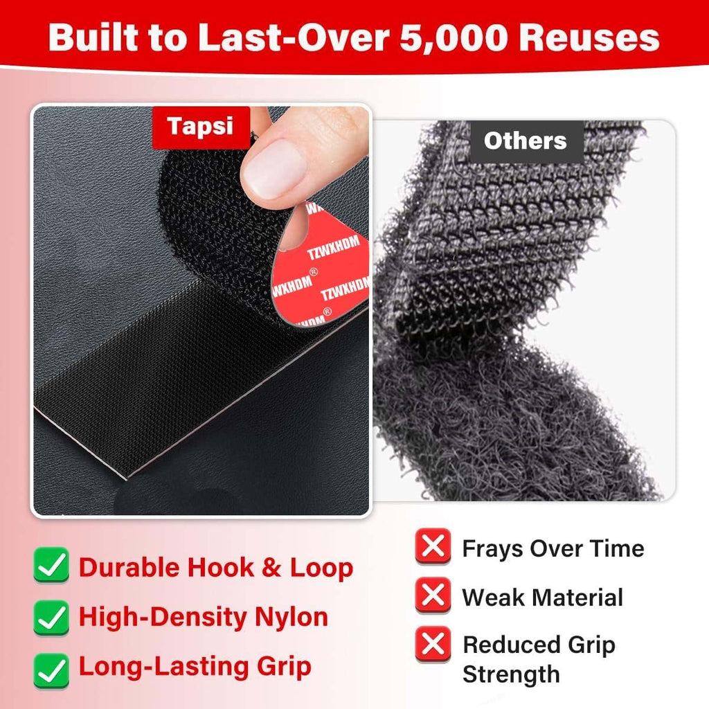 8 Sets Heavy Duty Hook and Loop Strips with Super Adhesive