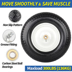 GICOOL 16" Solid Wheelbarrow Tire, 4.80/4.00-8" Flat-Free Tire and Wheel, 6" Centered Hub, 5/8" Axle Bore Hole for Wheel Barrow Garden Utility Cart Replacement