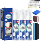 Rednow (100ML*3PCS) Bubble Cleaner Foam,Foaming Heavy Oil Stain Cleaner,All-Purpose Rinse-free Cleaner Spray,Kitchen Deep Cleaning Spray,Powerful Stain,Stubborn Grease & Grime Remover Bubble Spray