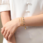 GexTyde Gold Birthstone Bracelet for Women, 18K Gold Plated Layered Jewelry Bracelet Set, Womens Dainty Stackable Bracelets Link Paperclip Chain Valentines Day Gift for Wife Her
