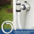 Conderyang 15ft 1 1/2" Pool Hose for Above Ground Pools Long Pool Pump Replacement Filter Hoses 1.5" EVA Swimming Pool Filter Hose for Filter Pumps, Saltwater Systems and Sand Filters (White)