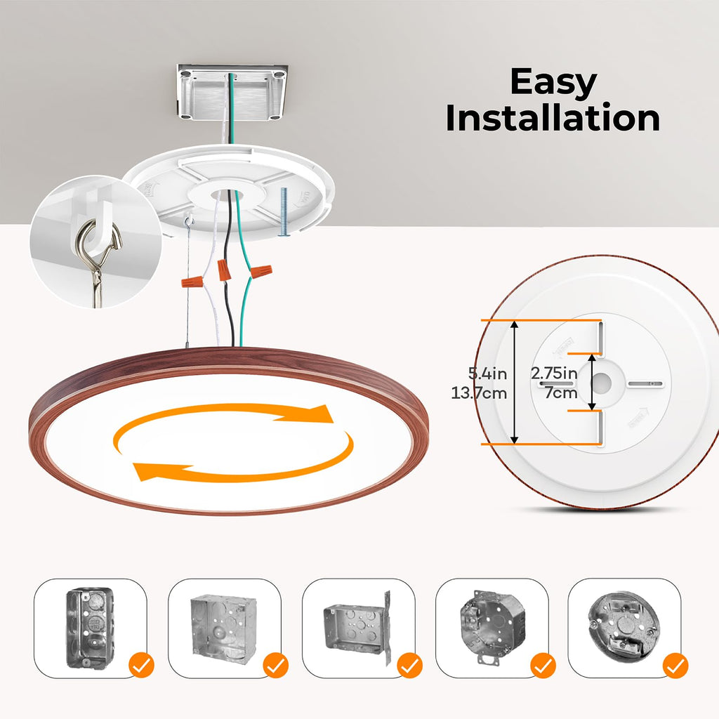 BLNAN Dimmable LED Flush Mount Ceiling Light Fixture with Remote Control, 12Inch 3000K-6500K Light Color Adjustable, Modern Ultra-Thin Ceiling Lamp for Bedroom Kitchen, Wired