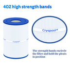 Cryspool® 07018 Filter Compatible with CX250RE, Star-Clear C250, PA25-4, PA25-4/M4, C-7626, FC-1230, 25 Sq. Ft Spa Filter Cartridge, 1 Pack