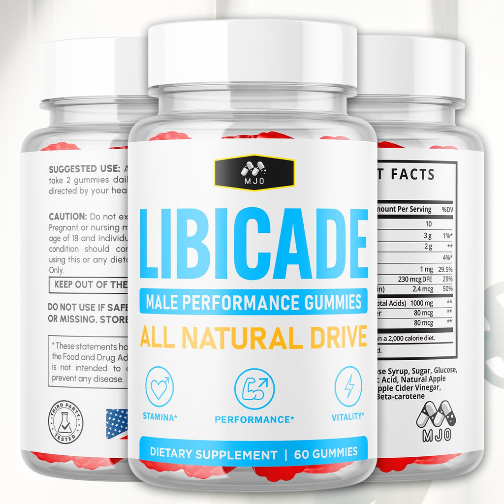 Libicade Gummies, Official Libicade Gummys for Men with All Natural Ingredients, Libicade Advanced Formula for Wellness Support with Premium Vitamins for Optimal Health & Active Lifestyle (60 Gummies)