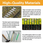 Bakulyor 100 Pack Metal Landscape Stakes, 6 Inch Artificial Turf Spikes, 6 Gauge Large Landscaping Nails, Green Edging Anchoring Staple for Garden Ground Grass Lawn Paver Timber Border Weed Barrier 6"