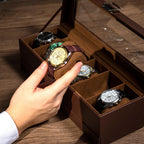 ProCase Watch Box, 6 Slot Watch Display Case with Drawer -Espresso