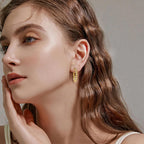 14K Gold Earrings for Women Weave Design 14K Gold Hoop Earrings for Women
