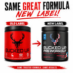Bucked Up Pre Workout Freedom Pop | 200mg Caffeine with Citrulline Malate Beta Alanine AlphaSize and Taurine | Pre Workout Powder (30 Servings)