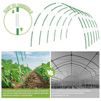 60PCS Garden Hoops for Raised Beds, 8FT Rust-Free Fiberglass Greenhouse Hoops, DIY Frame Stake to Create Grow Tunnels, Plant Support Row Covers & Garden Netting, 40Pcs Clips