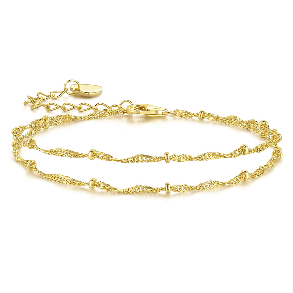 YIYEPUTI 14K Gold Bracelets for Women Double-Layer Gold Bracelets for Women