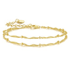 YIYEPUTI 14K Gold Bracelets for Women Double-Layer Gold Bracelets for Women
