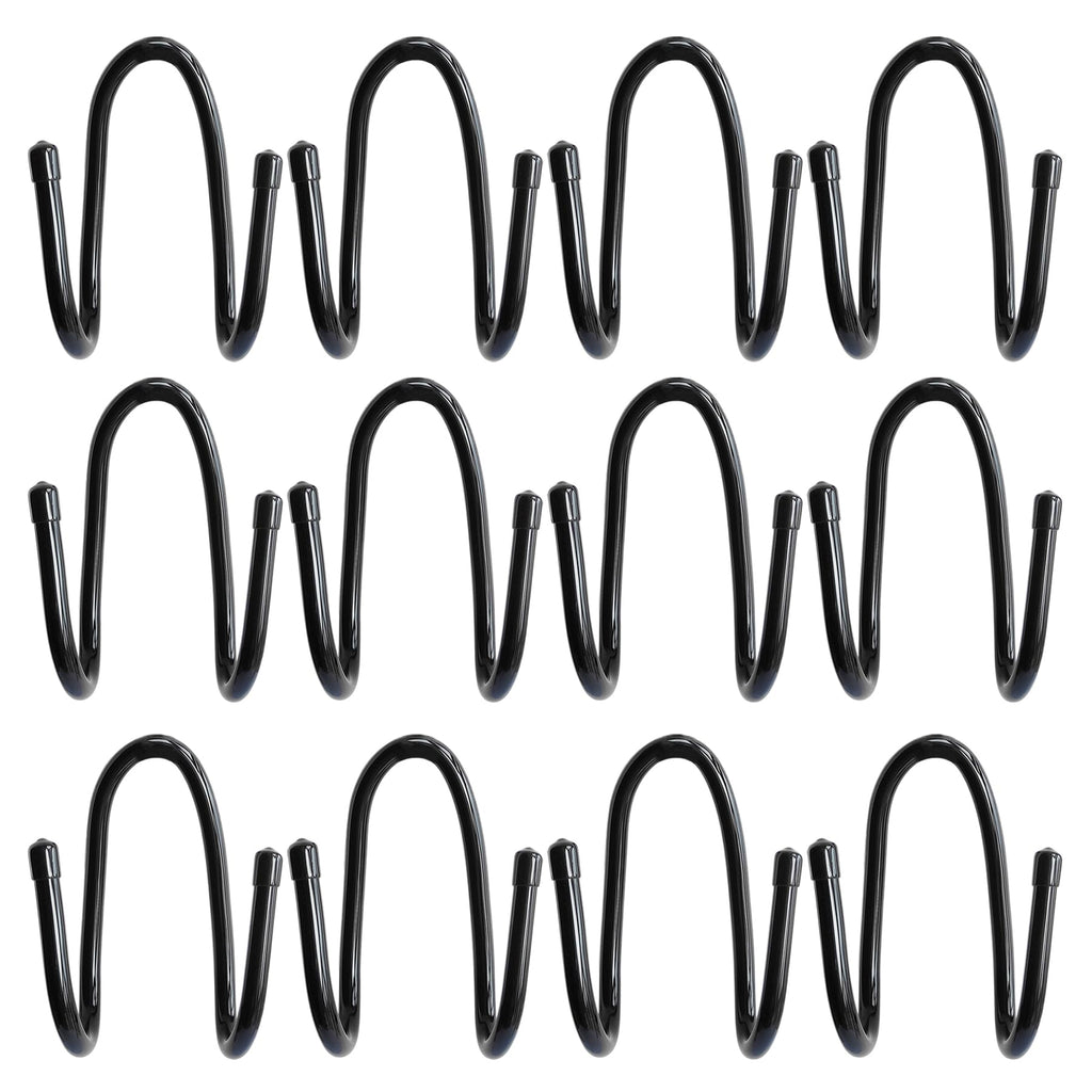 RUZUO 12PCS Chain Link Fence Hooks, Fence Hooks for Hanging Pool Poles,Nets,Brushes,Skimmers,Vacuum Hoses,Leaf Rakes etc, Hooks for Chain Link Fence, Chain Link Fence Hangers, Black