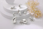 Gacimy Silver Teardrop Earrings for Women, 32MM Chunky Drop Earrings