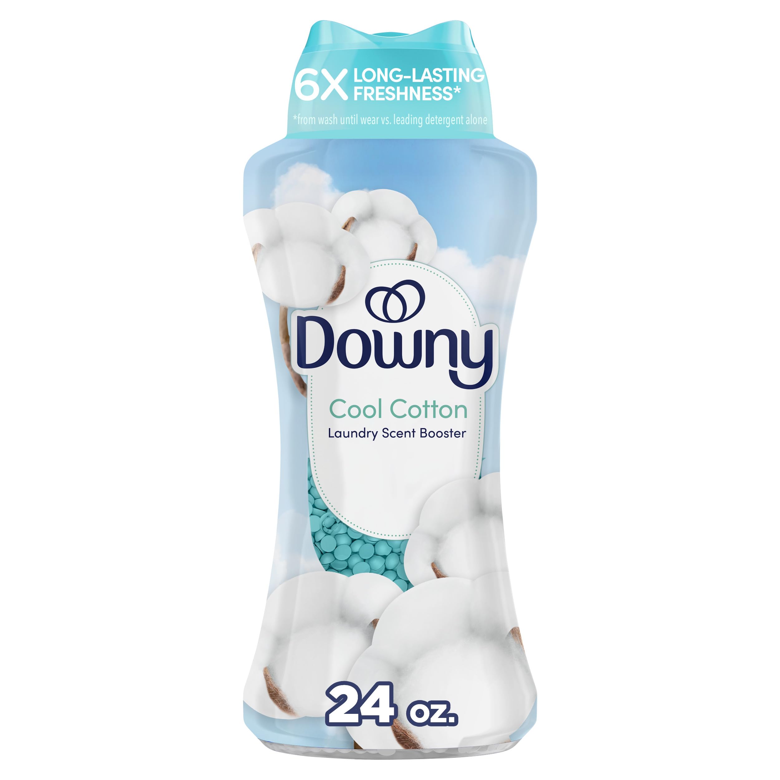 Downy Cool Cotton In-Wash Laundry Scent Booster Beads, 24 oz, laundry scent beads, Long-lasting Freshness