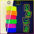 D-Xam 6-Pack Neon Gaffer Tape - 0.6 or 1 inch UV Blacklight Reactive Glow in The Dark Tape, Best for Parties, Dance Floors, Theaters & DIY Projects - 6 Vibrant Colors (1 inch x 15 feet)