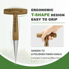 Haliaeetus Dibber Garden Tool, Stamped Stainless Steel Tip Seed Dibber