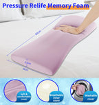 vamorry Poufs Lumbar Support Pillow for Bed Relief Back Pain: Lower Back Pillow for Sleeping - Memory Foam Waist Pillow - Back Wedge Bolster Pillow for Side, Back&Stomach Sleepers - Bed Rest Pillow