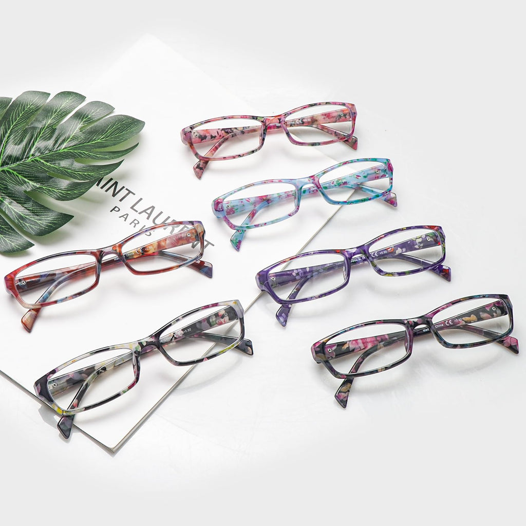 VIDEBLA Computer Reading Glasses Men and Women Anti Eyestrain Blue Light Blocking Glasses for Reading (6 Pack Mix, 2.50, x)