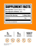 BulkSupplements.com Glycine Powder - Amino Acids Supplement for Liver & Immune Support - Unflavored, Gluten Free - 1000mg per Serving, Pack of 5 (5 Kilograms - 11 lbs)