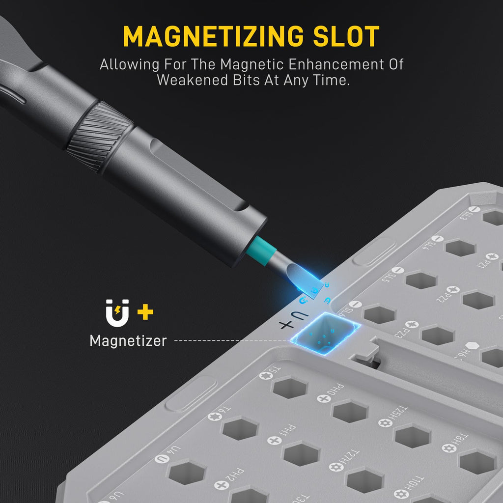 42 in1 Magnetic Screwdriver Set Precision Multi Bit Ratchet T Handle Repair Kit for Electronics, Phone, Laptop, Watch, Eyeglasses – Portable Tool Set for Home & DIY(Light Grey)
