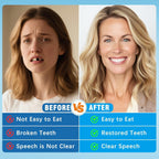 Moldable False Teeth - Silicone Dentures - Men and Veneers Teeth for Women - Upper and Lower Matching Set - Fix Your Smile at Within Minutes - Blue - 1PCS - Y7