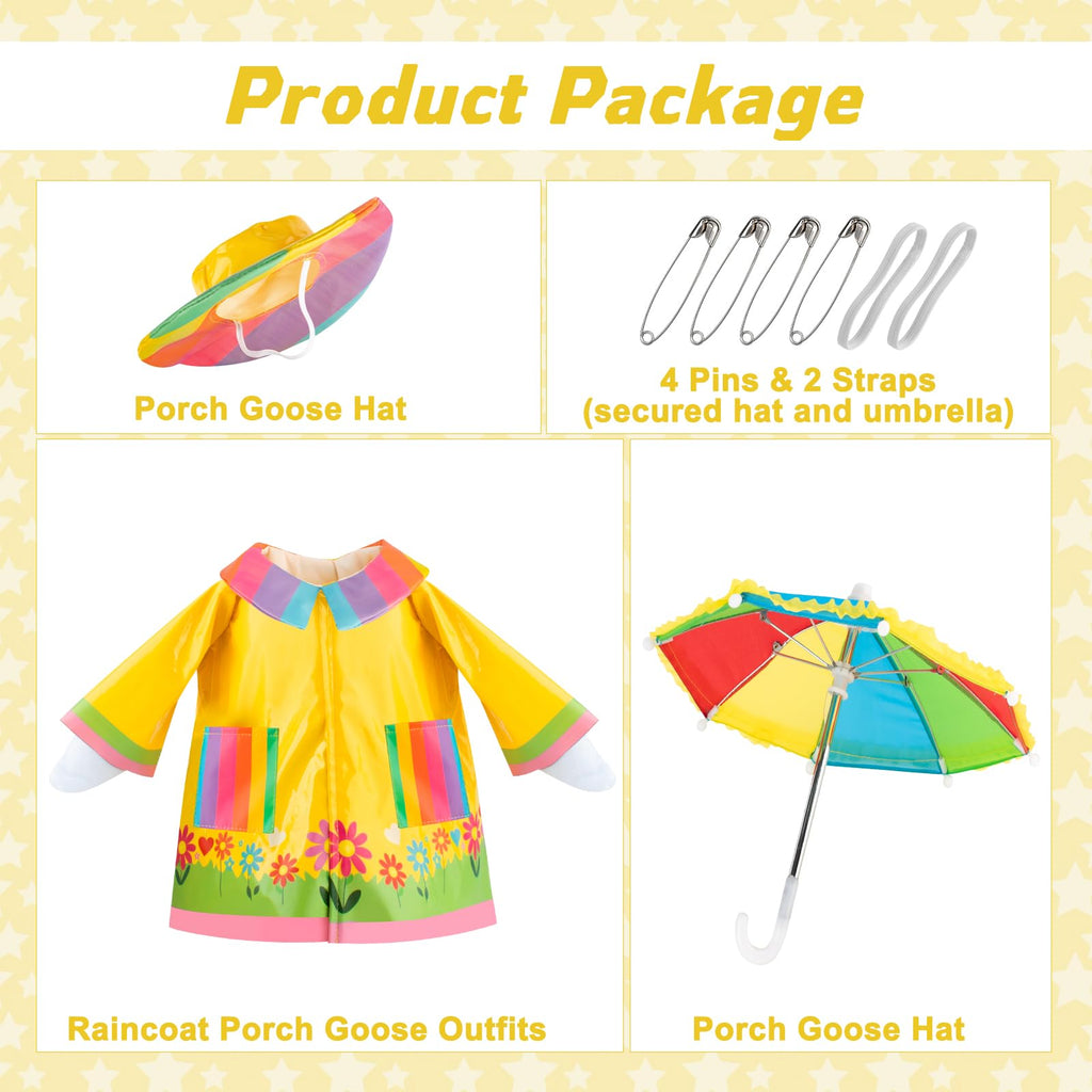 TAZKZZY Raincoat Porch Goose Outfits, Spring Goose Clothes for Garden Decor