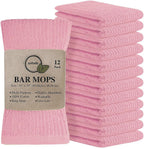 Softolle Bar Mop Towels, Pack of 12-16x19 Inches - 100% Cotton Super Absorbent Towels, Multi-Purpose for Home and Bar Cleaning (Pink)