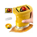 Kids Microscope: 1000X Handheld Pocket Microscope for Photo and Video Portable Science Kits STEM Toys – Christmas/Birthday Gifts for Girls & Boys Ages 3-12(Orange)
